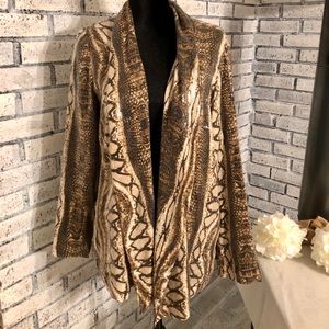 Mango Sequins Snakeskin Design Jacket